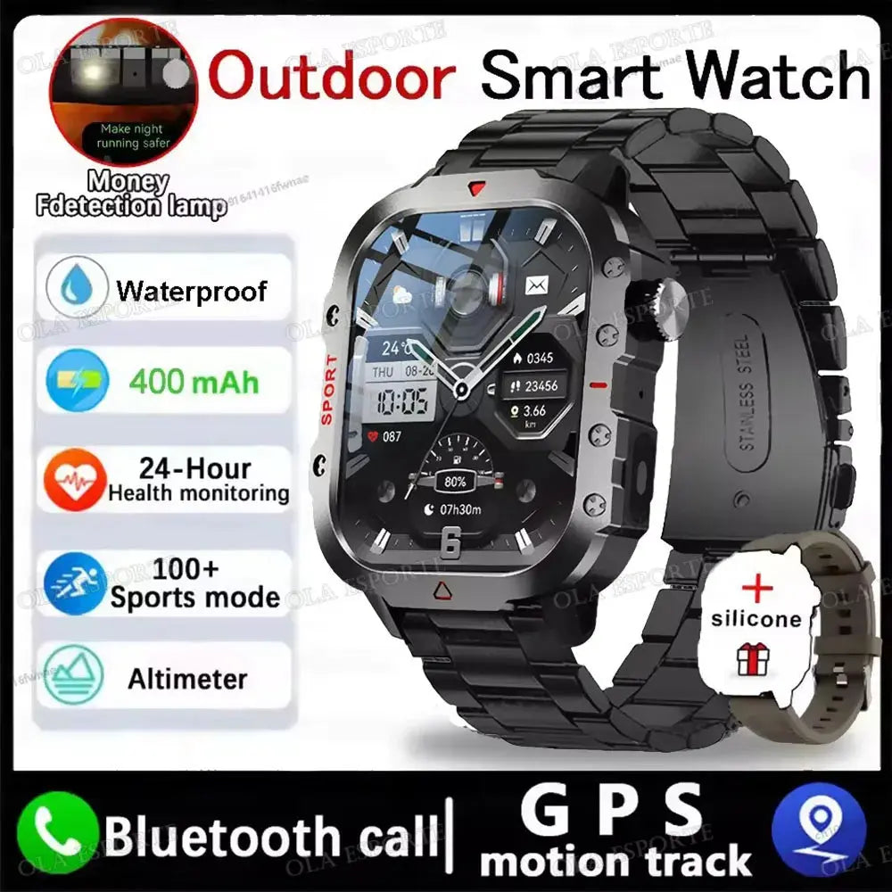 Outdoor Sports Smartwatch 2025 - HD Screen & LED Flashlight ryshop